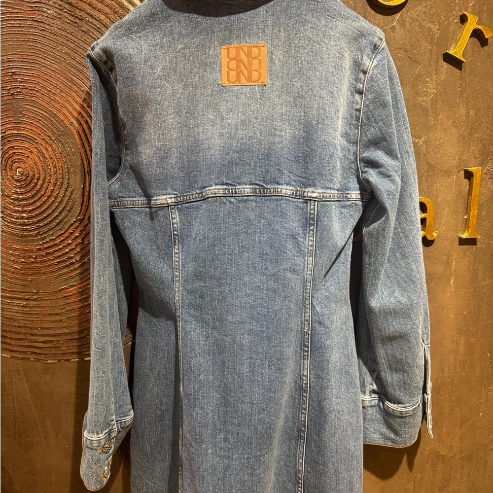 Baum und pferdgarten NWT a-line Classic Blue Denim mini dress - Picture 5 of 6